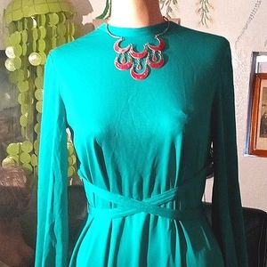 Jeannene Booher  Vintage Holiday Green Dress Medium.